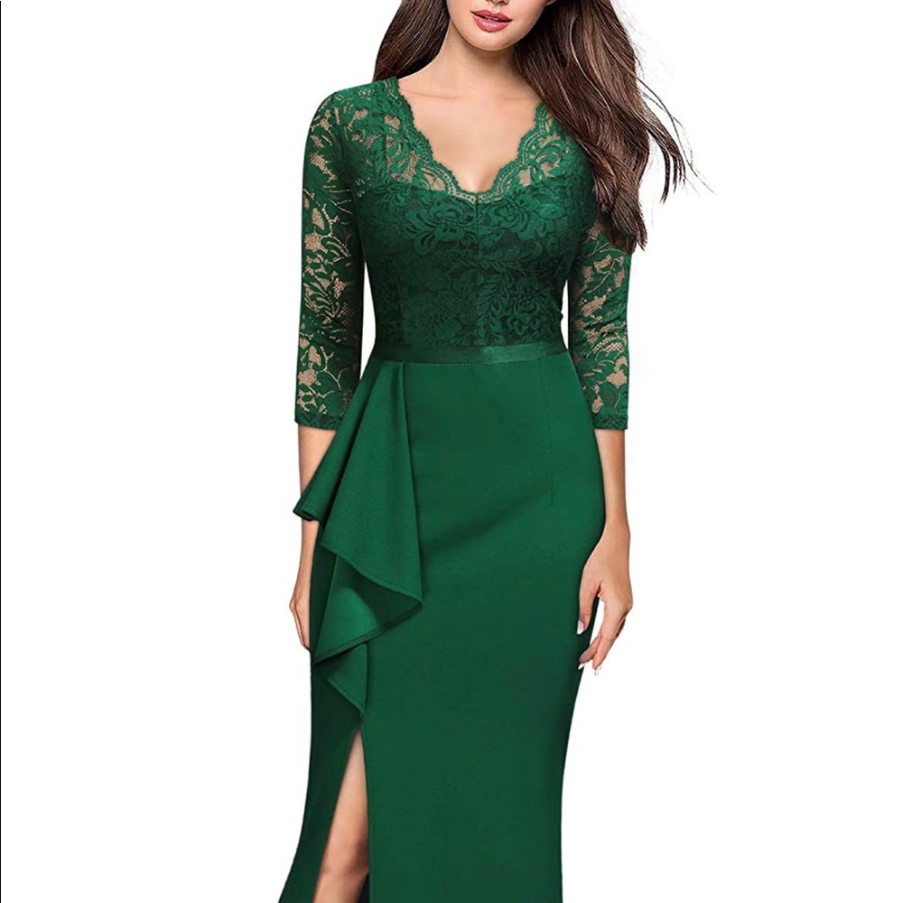 Emerald Green Mother of Bride Dress